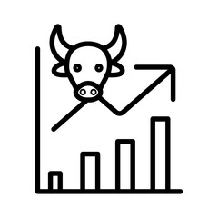 Poster - Bull Market Chart Icon Perfect for Finance and Investment Themes