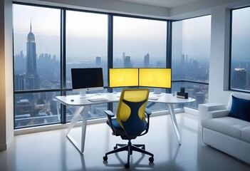 minimalist interior design style futuristic home office sleek furniture state of the art technology