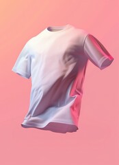 Poster - White t-shirt mockup on a pink background