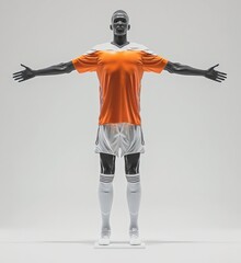 Sticker - Mannequin mockup with orange sport jersey soccer