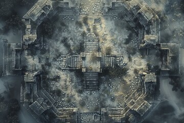 Wall Mural - DnD Battlemap Ancient Ruins Battlemap Stylish.