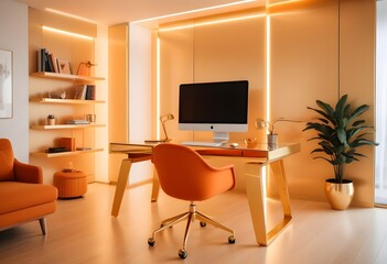 minimalist interior design style futuristic home office sleek furniture state of the art technology