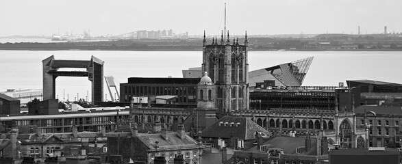 Wall Mural - areal views of Hull Minster, Anglican Church formerly called Holy Trinity Church. Kingston upon Hull