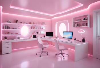 minimalist interior design style futuristic home office sleek furniture state of the art technology