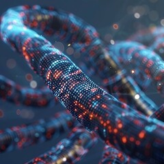 Poster - Vibrant data cables transmitting information on a dark background for optimal search relevance