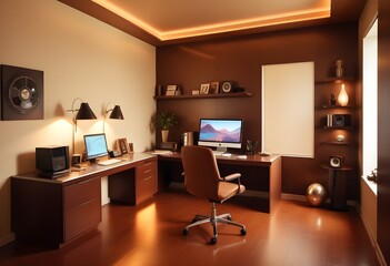 minimalist interior design style futuristic home office sleek furniture state of the art technology