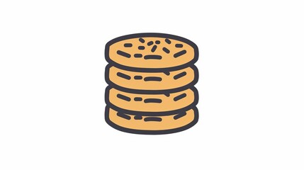 Biscuits vector outline icon design illustration, representing a bakery symbol on a white background