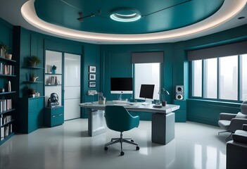 minimalist interior design style futuristic home office sleek furniture state of the art technology