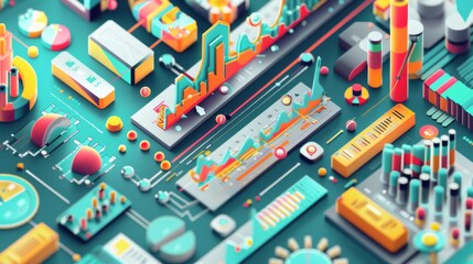Aufkleber - A stock market infographic illustrating investment strategies and risk management techniques, with colorful visuals