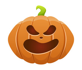 Wall Mural - Vector Halloween pumpkin isolated on white background