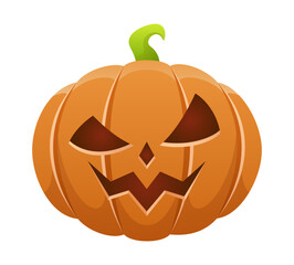 Wall Mural - Vector Halloween pumpkin isolated on white background