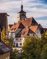 Beautiful view from the city wall of Rothenburg ob der Tauber 