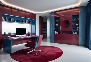 minimalist interior design style futuristic home office sleek furniture state of the art technology