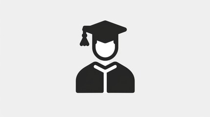 Line icon representing a graduate isolated on a white background