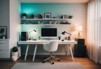 minimalist interior design style futuristic home office sleek furniture state of the art technology