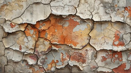 Aufkleber - A wall with a lot of cracks and holes