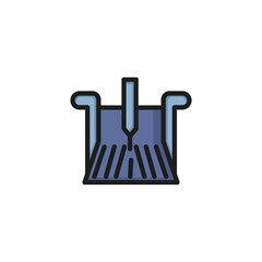 Poster - CNC machine line icon. Computer, numerical, control, device. Industry concept. Can be used for topics like laser cutting, equipment, factory.