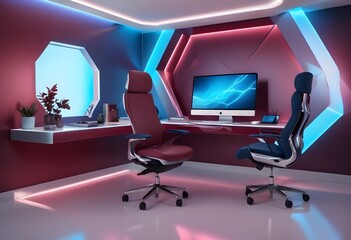 minimalist interior design style futuristic home office sleek furniture state of the art technology