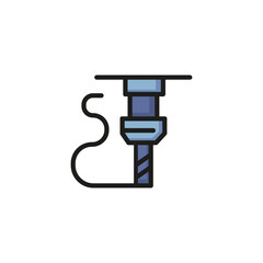 Poster - Milling line vector icon. Machine, drilling, device. Industry concept. Can be used for topics like equipment, innovation, fabrication.