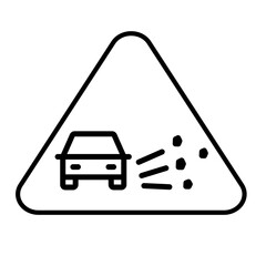 Aufkleber - Loose Chippings Roadworks Sign Icon Perfect for Safety and Construction Themes