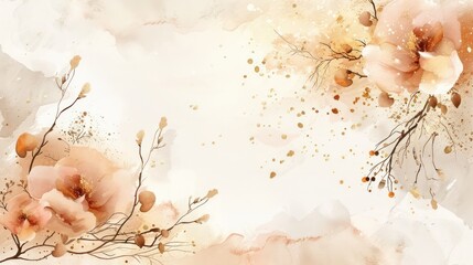 Poster - A painting of flowers with a white background
