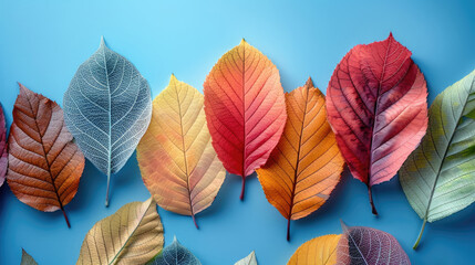 Wall Mural - A beautiful arrangement of autumn leaves 