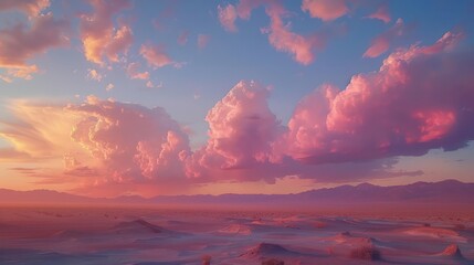 Poster - A beautiful sky with pink clouds and a sunset