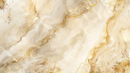 Aufkleber - A gold and white marble wall with gold streaks and swirls