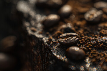 macro shot of coffee beans