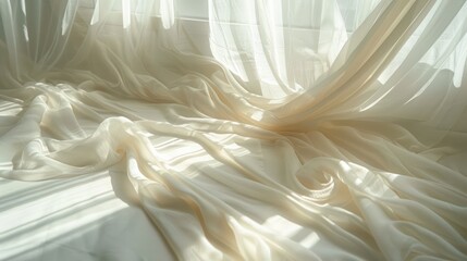 Aufkleber - A white sheet of fabric is draped over a table