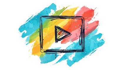 Poster - Play button on transparent background