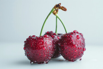 Wall Mural - Sweet cherry on a white background