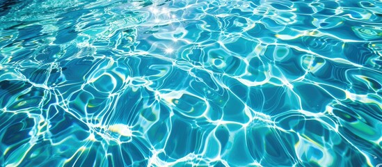 Wall Mural - Rippled pattern of clear water in a serene blue pool