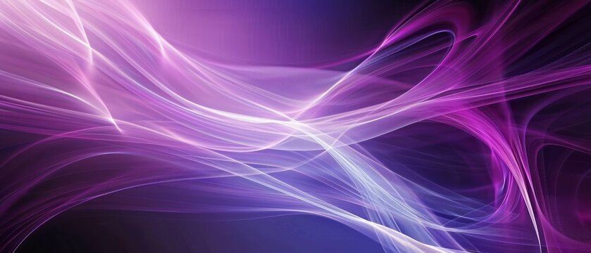 Abstract Purple And White Swirling Lines On Dark Background