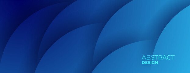 Wall Mural - abstract blue overlapping circles background.
