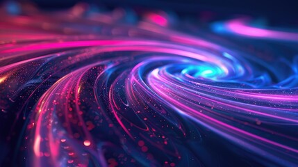 Neon effect background with a looped glowing pattern on a dark backdrop