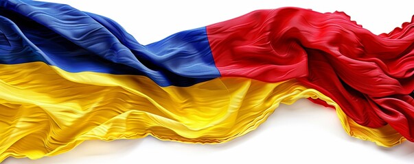 Wall Mural - Isolated flag of Romania on white background