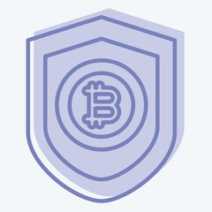 Icon Bitcoin Protection. related to Cryptography symbol. two tone style. simple design illustration