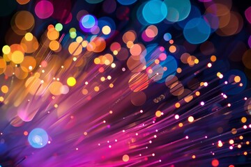 Poster - Vibrant bokeh lights with a dynamic blur effect for a festive or dreamy backdrop
