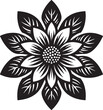 © Alivio Arts - Black Flower Silhouette Vector Illustration Editable on Transparent Background