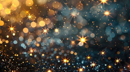 Poster - glimmering festive lights abstract holiday sparkle with twinkling stars