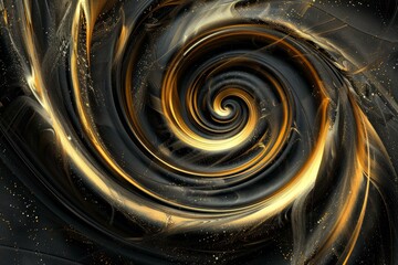 Poster - Elegant and modern golden swirl abstract background with a luxurious and artistic design, perfect for wallpaper, digital art, and contemporary decoration