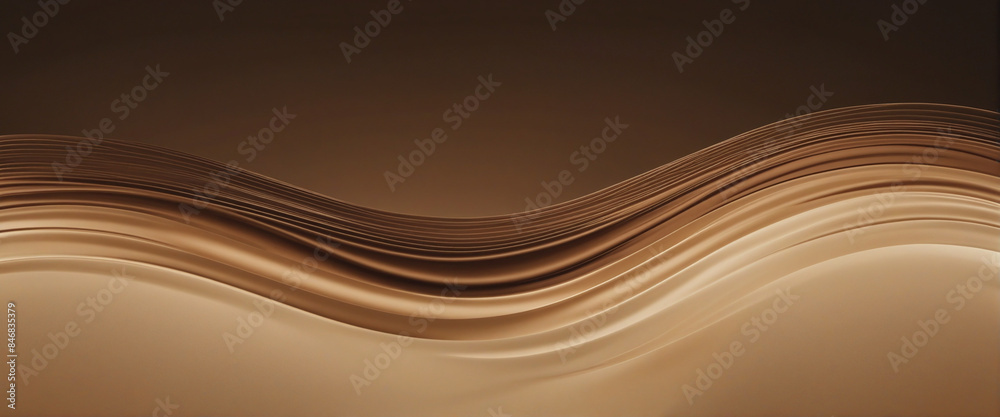Smooth gradient wave in elegant brown and beige hues on a dark ...