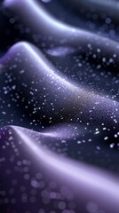 Wall Mural - abstract background with dark purple waves and white dots, 3d style illustration of a wavy surface w