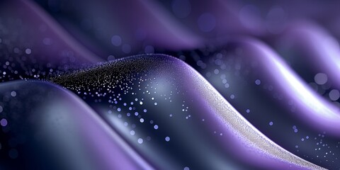 Wall Mural - abstract background with dark purple waves and white dots, 3d style illustration of a wavy surface w