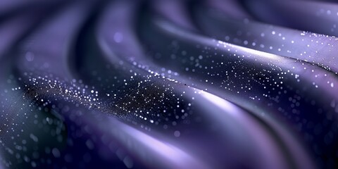 Wall Mural - abstract background with dark purple waves and white dots, 3d style illustration of a wavy surface w