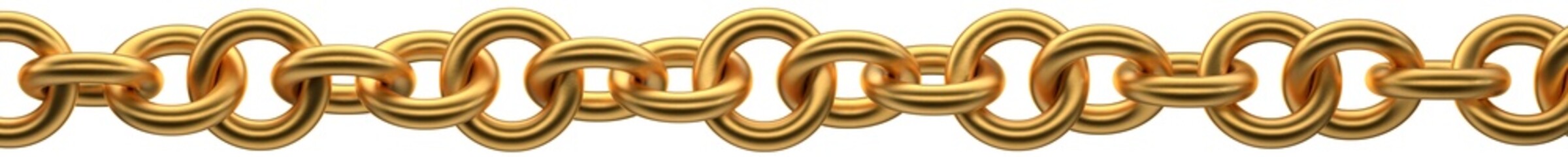 Wall Mural - making a gold chain according to your design. gold chain on a transparent white background. 3d rende