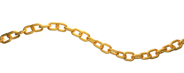 Wall Mural - gold chain in a wave. gold chain on a transparent white background. making a gold chain according to
