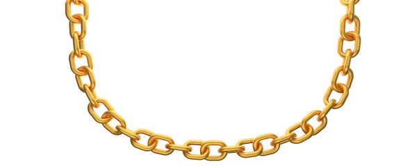 Wall Mural - the gold chain is rounded. gold chain on a transparent white background. 3d rendering