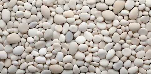 Poster - pebbled texture of white stones on a isolated background